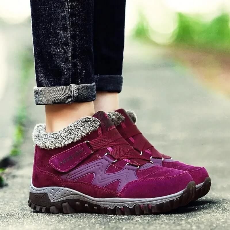 OCW Women Snowy Villi Leather Waterproof Ankle Boots & Super Warm Winter Boots OCWShoes