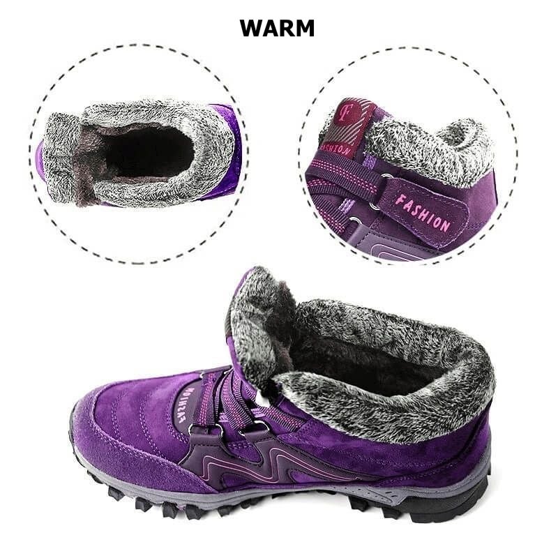OCW Women Snowy Villi Leather Waterproof Ankle Boots & Super Warm Winter Boots OCWShoes