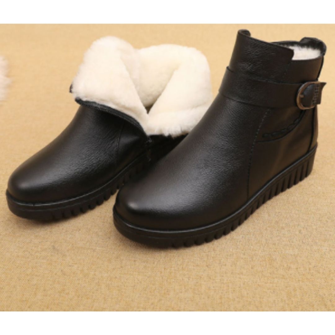 OCW Orthopedic Women Boot Waterproof Leather Made Super Warm Fur Winter AntiSlip Ankle Boots OCWShoes