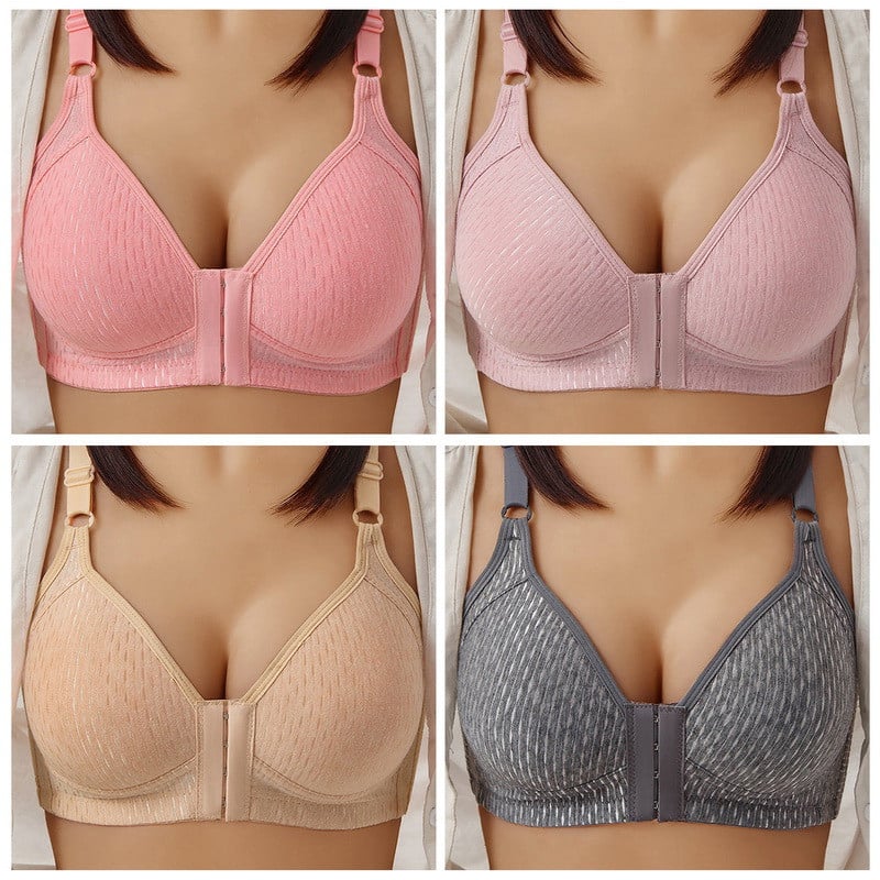 OCW Women Bra Front Buckle Wireless Breast Shaping Breathable Casual Plus Size
