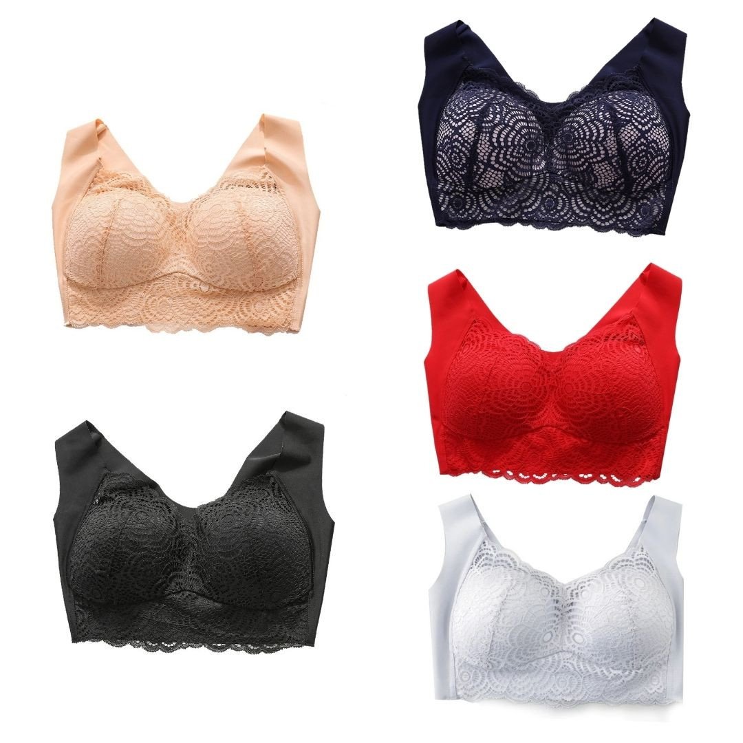 OCW Bra For Women Ultimate Lift Stretch Full-Figure Seamless Lace Cut-Out Bra Plus Size