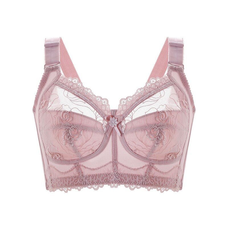 OCW Wireless Women Embroidery Ultra Thin Minimizer Bras