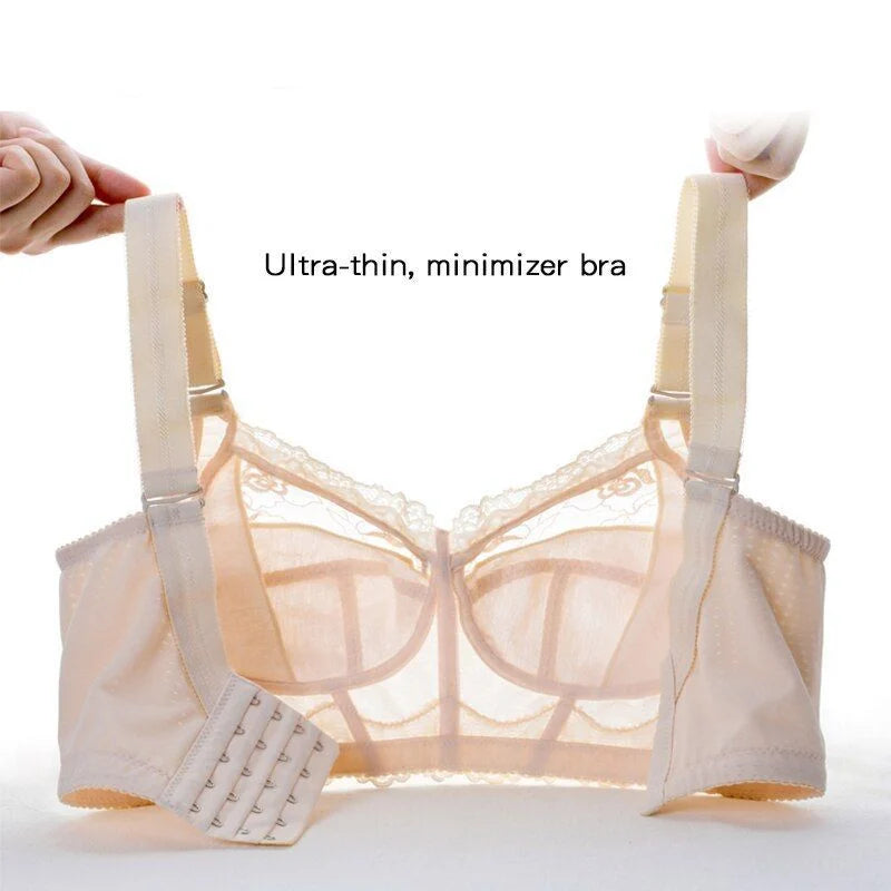 OCW Wireless Women Embroidery Ultra Thin Minimizer Bras