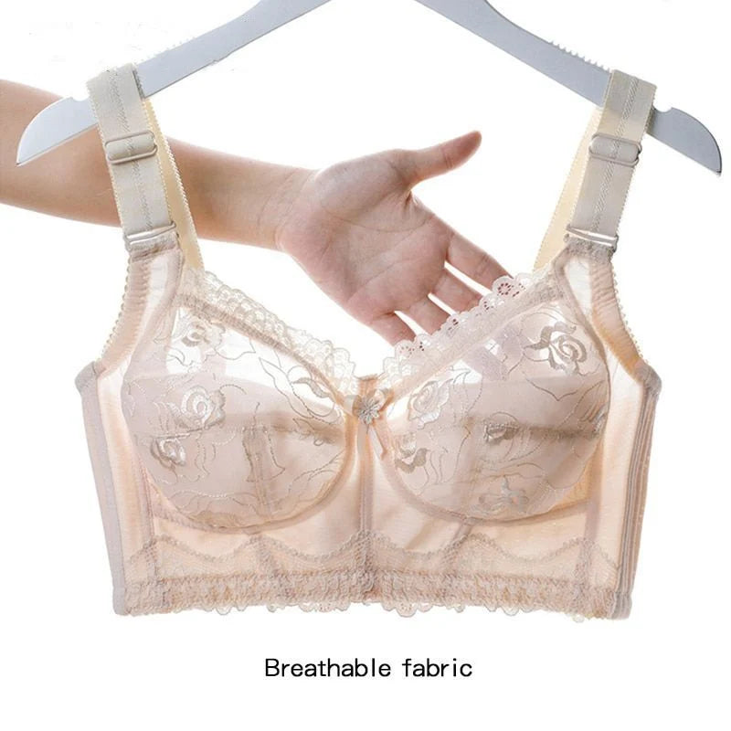 OCW Wireless Women Embroidery Ultra Thin Minimizer Bras