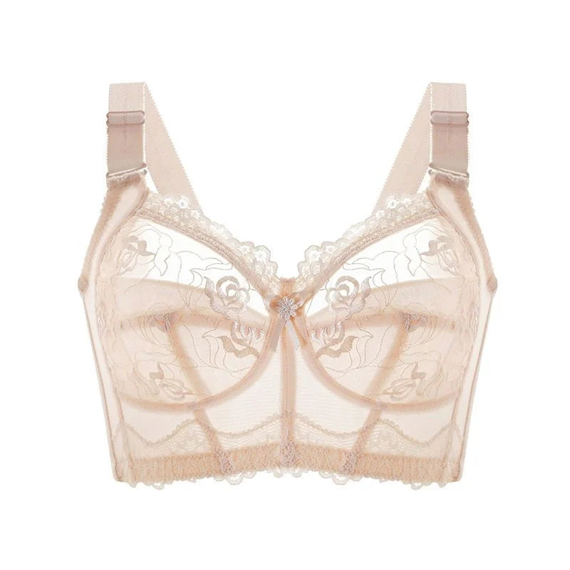 OCW Wireless Women Embroidery Ultra Thin Minimizer Bras