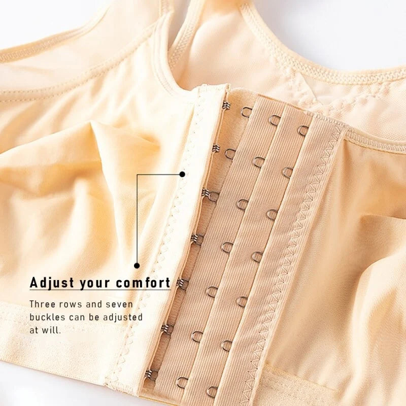 OCW Women's Full Coverage Wire Free Back Support Front Closure Bras