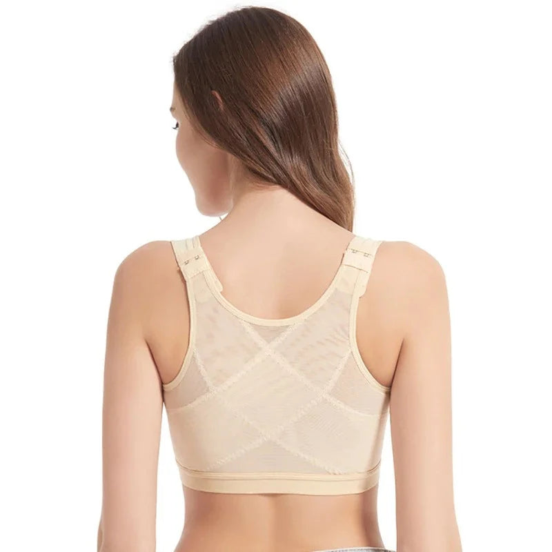 OCW Women's Full Coverage Wire Free Back Support Front Closure Bras