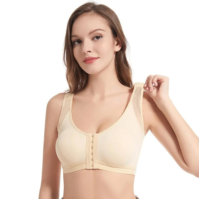 OCW Women's Full Coverage Wire Free Back Support Front Closure Bras