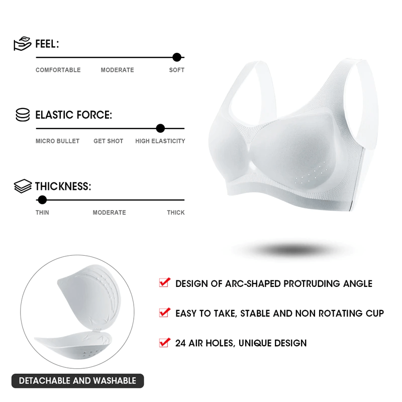 OCW Bras Seamless Wireless Ultra Thin Full Transparent Sports Bra