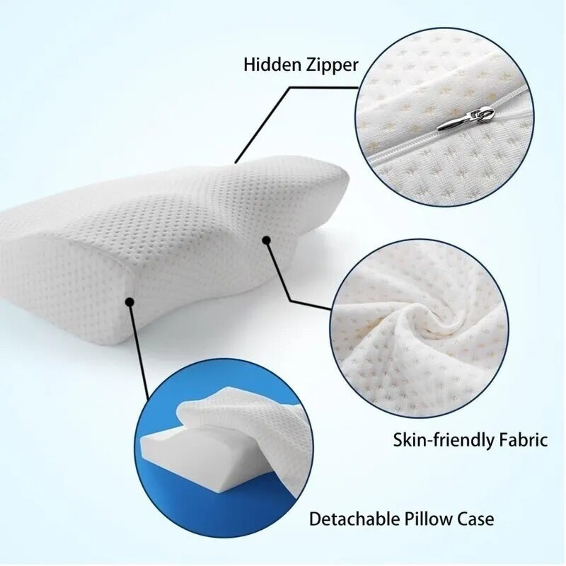 OCW Orthopedic Neck Pillow Butterfly-shaped Slow Rebound Memory Cervical Pillow