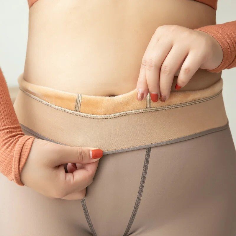 Thermal Stockings Woman Warm Plus Size Insulated Tights Fleece Translucent Legging
