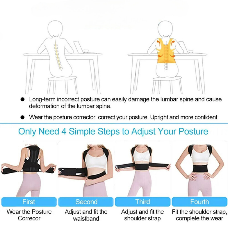 OCW Back Posture Corrector Adjustable Support Straps Anti-hunchback Brace