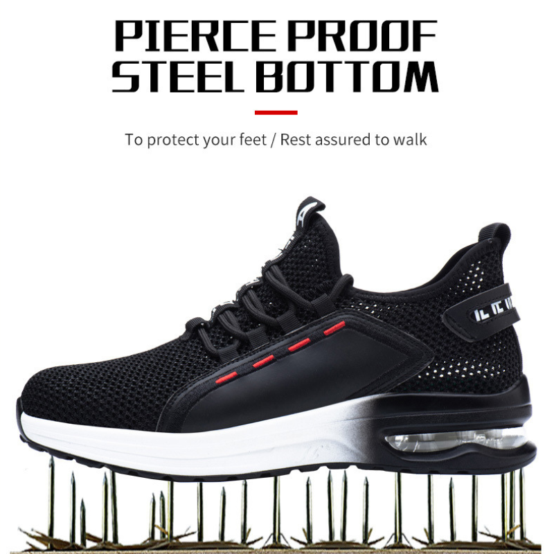 OCW Men Orthopedic Good Walking Shoes Ultra-Light Comfortable Breathable Steel Toe Non-Slip Work Shoes