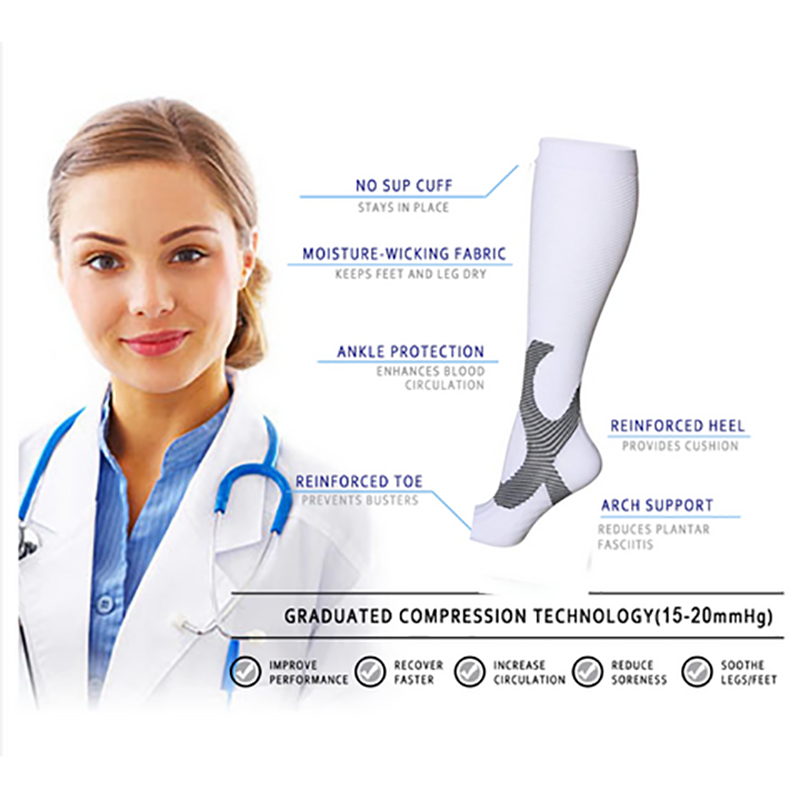 OCW Unisex Socks Arch Support Breathable Non Slip Cuff Reinforced Heel Compression Socks OCWShoes