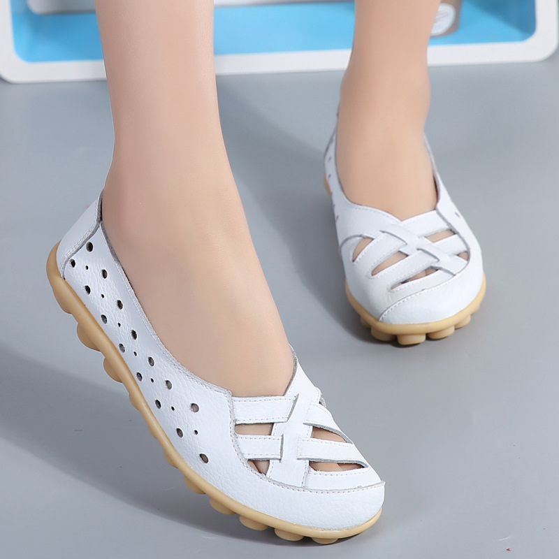 OCW Women Shoes Cut-out Leather Non-slip Flat Shoes OCWShoes