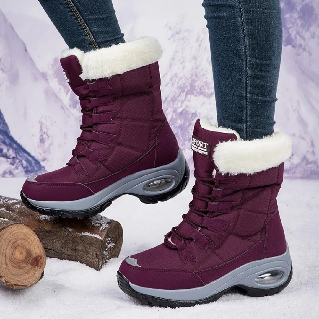 OCW Orthopedic Women Winter Boots Warm Lace-up Comfortable Waterproof Non-slip Hiking Snow Boots OCWShoes