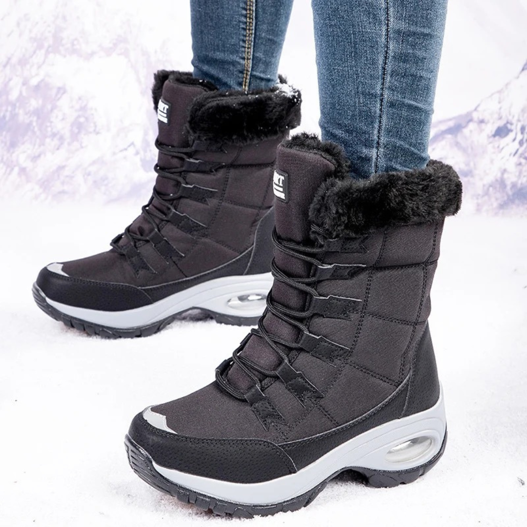 OCW Orthopedic Women Winter Boots Warm Lace-up Comfortable Waterproof Non-slip Hiking Snow Boots OCWShoes