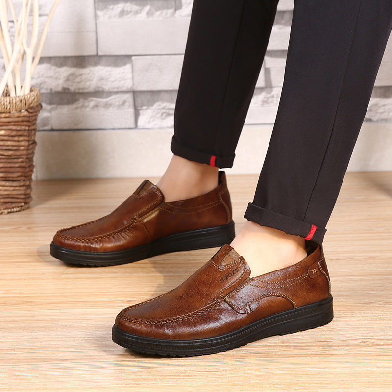 OCW Orthopedic Men Shoes Leather Breathable Moccasins Soft Low-top Loafers OCWShoes