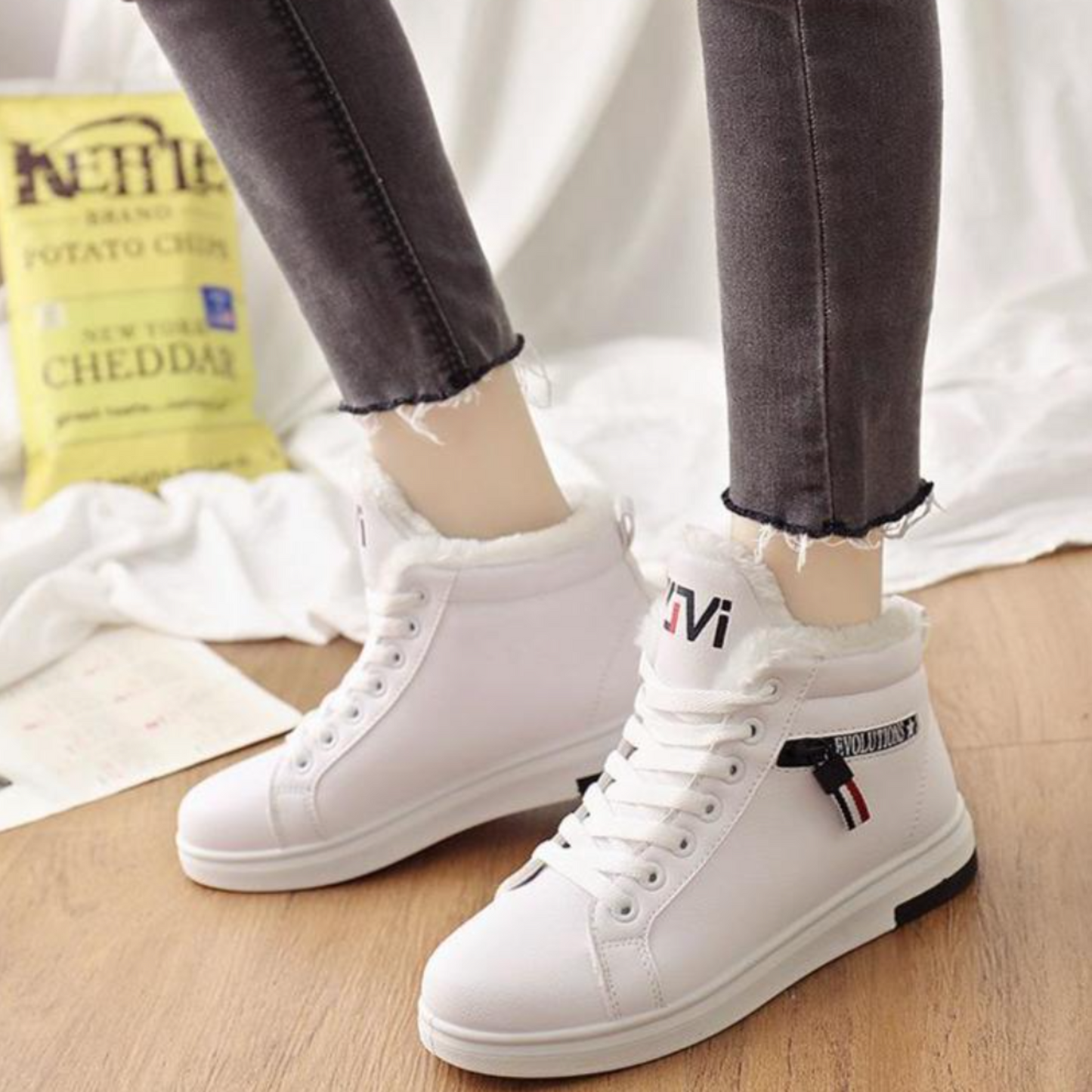 OCW Orthopedic Shoes Warm Waterproof Arch-support Leather Winter