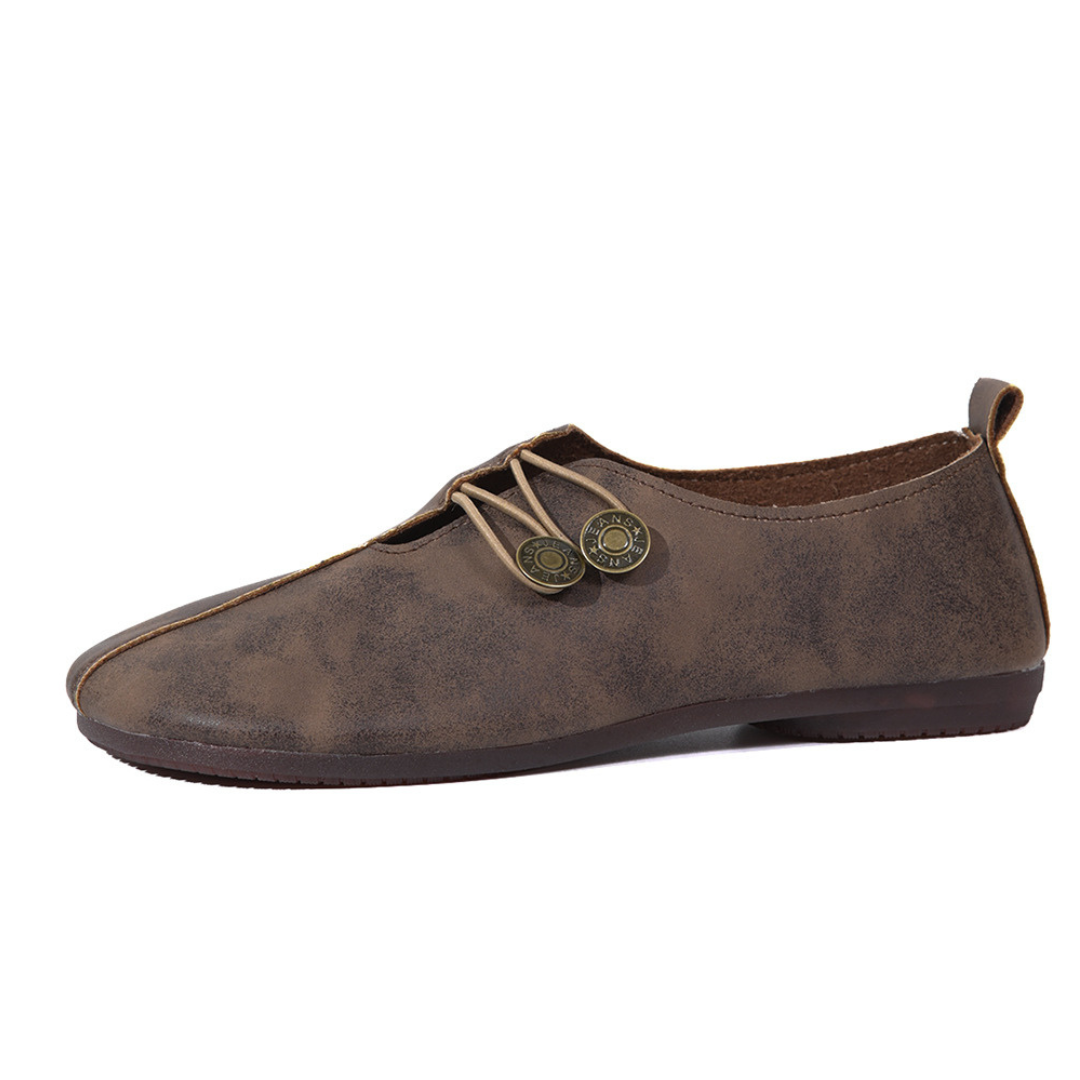 OCW Women Shoes Lightweight Soft Sole Round Toe Slip-On Design with Buckle Flats OCWShoes