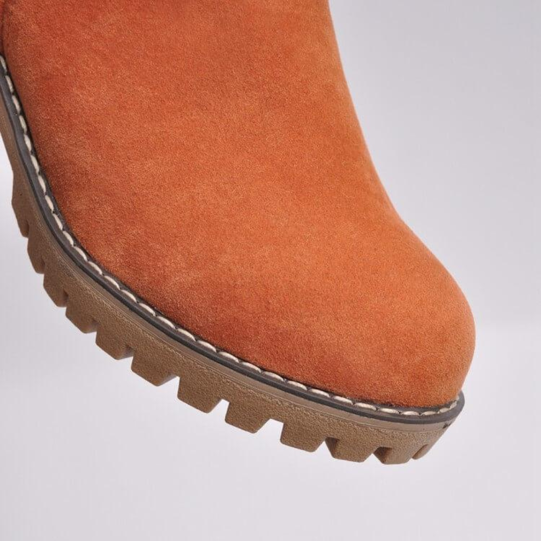 OCW Women Warm Large Size Fur Lining Square Heels Snow Boots OCWShoes