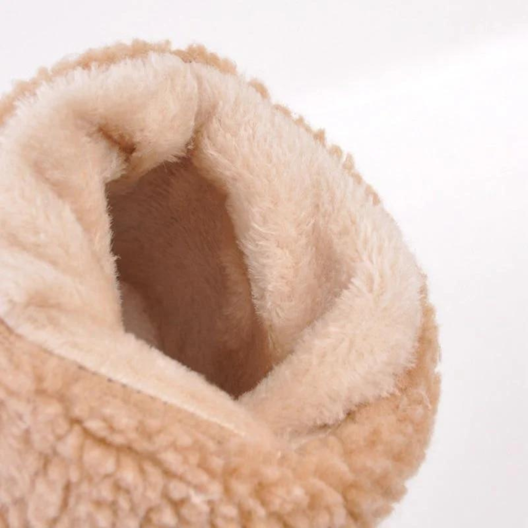 OCW Women Warm Large Size Fur Lining Square Heels Snow Boots OCWShoes