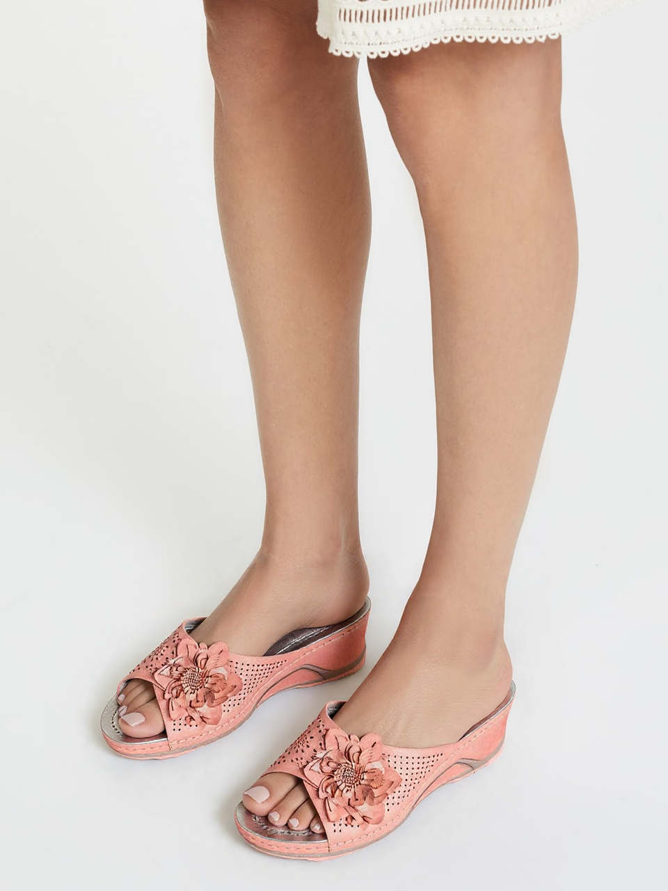 OCW Women Sandals Non-shock Arch Support Sandals 3D Flower Memory Foam Classic Summer OCWShoes