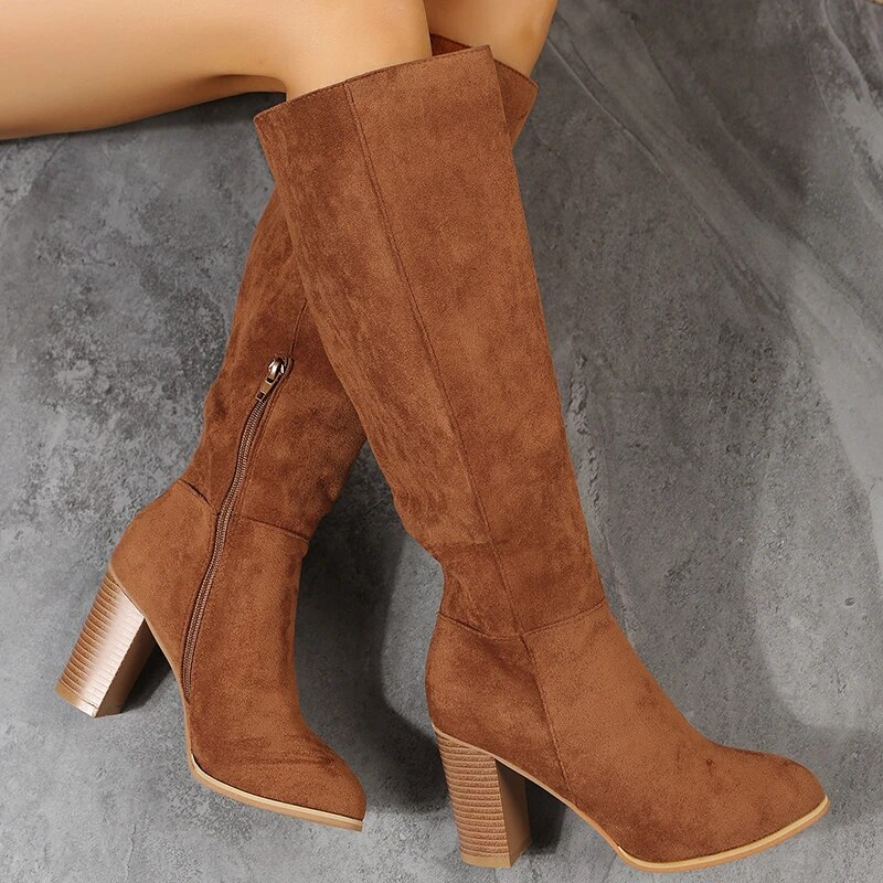 OCW Women Knee High Boots Winter Snow Comfortable Retro Styles OCWShoes