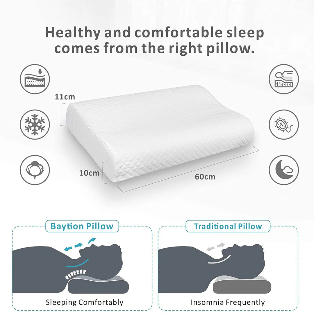 OCW Orthopedic Neck Pillow Memory Foam Soft Anti-snoring Cervical Pillows