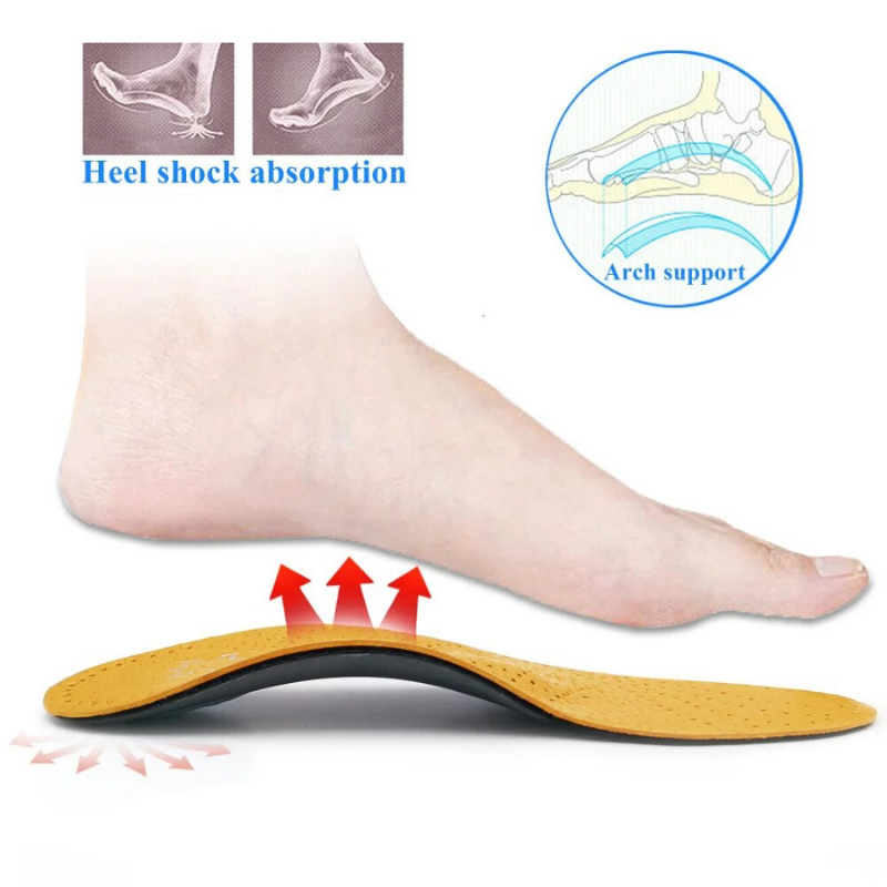 Orthotic Insoles Comfort Leather Arch Support Foot Pain Relief