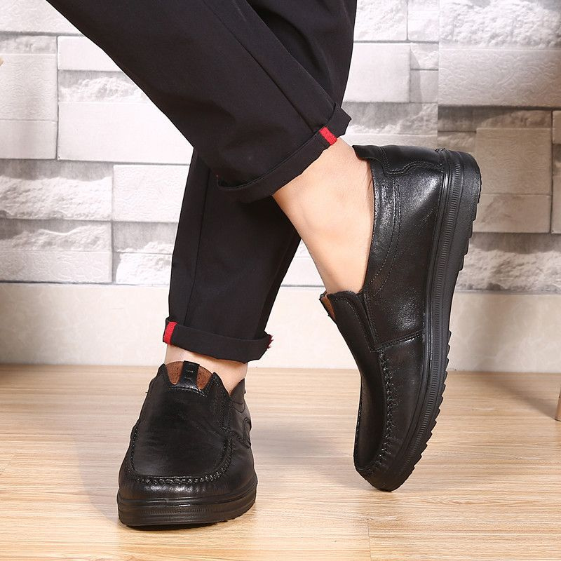 OCW Orthopedic Men Shoes Leather Breathable Moccasins Soft Low-top Loafers OCWShoes