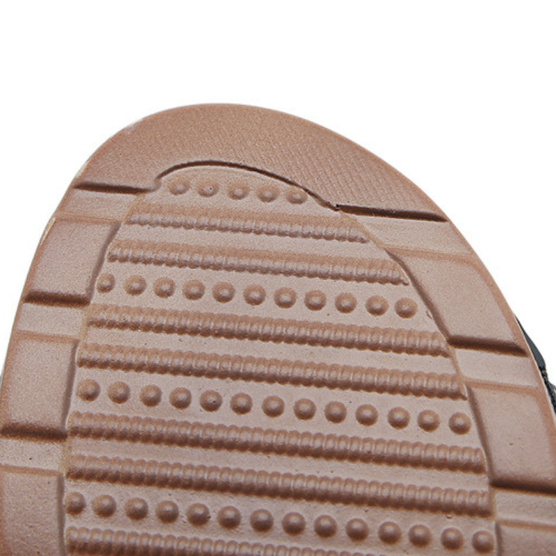 OCW Women Sandals Chunky Heeled Imitation Leather Mule Metal Strap Sandals