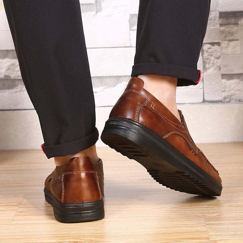 OCW Orthopedic Men Shoes Leather Breathable Moccasins Soft Low-top Loafers OCWShoes