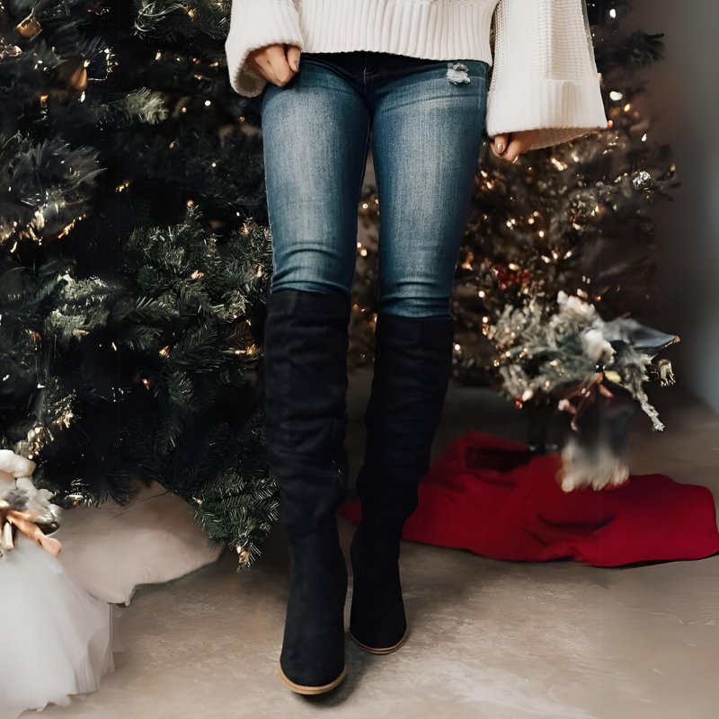 OCW Women Knee High Boots Winter Snow Comfortable Retro Styles OCWShoes
