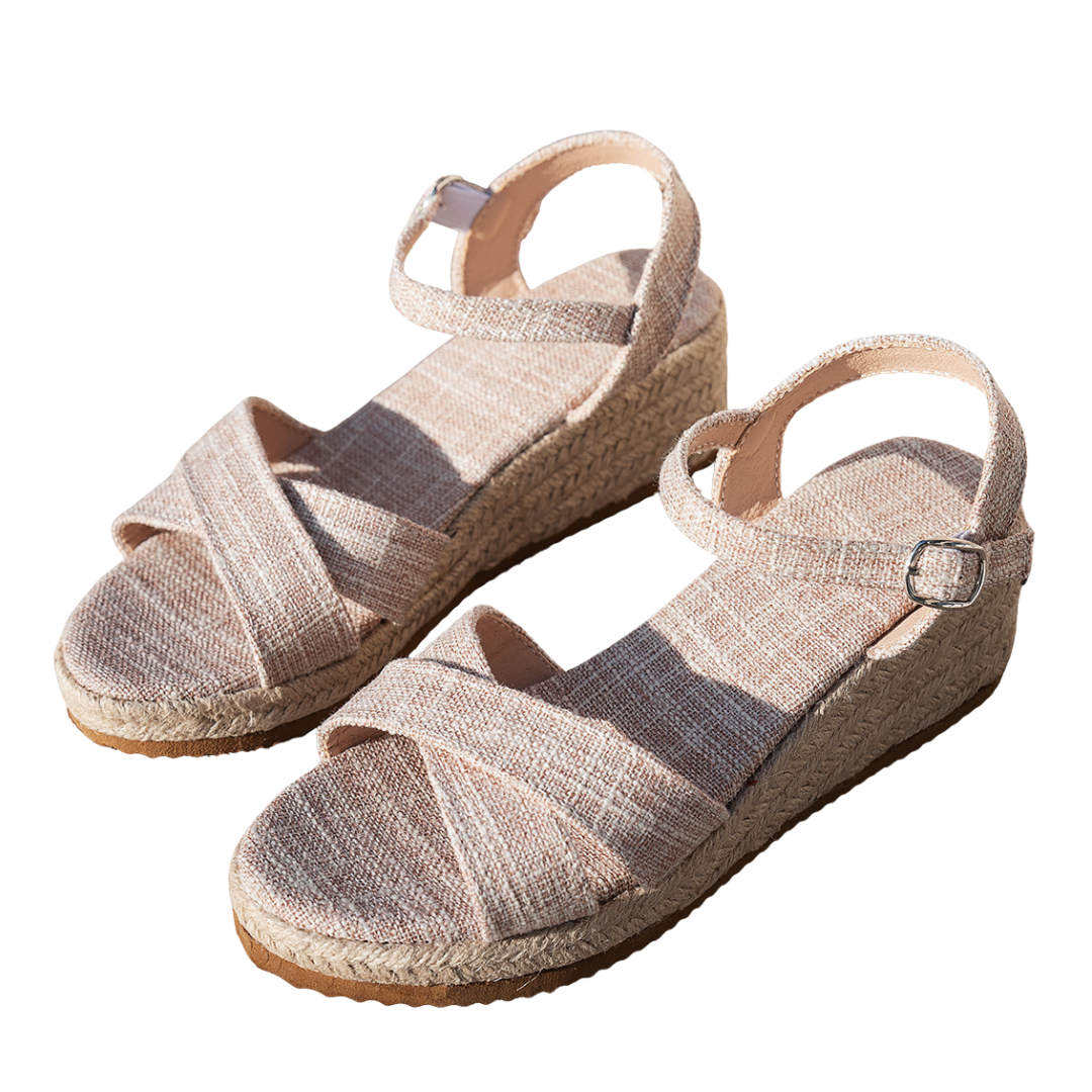 OCW Women Sandals Arch-support Comfortable Wedge Canvas Buckle New Summer Design