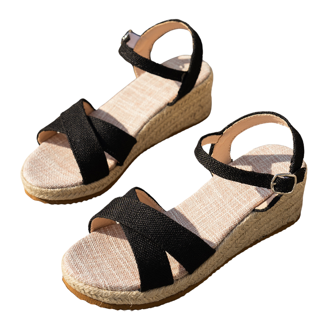 OCW Women Sandals Arch-support Comfortable Wedge Canvas Buckle New Summer Design