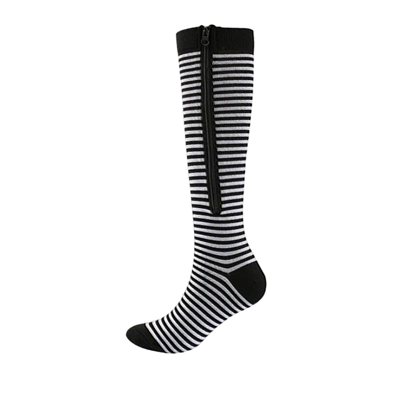 OCW Compression Socks Women Open Toe Zipper Tension Relief Knee High Stockings OCWShoes