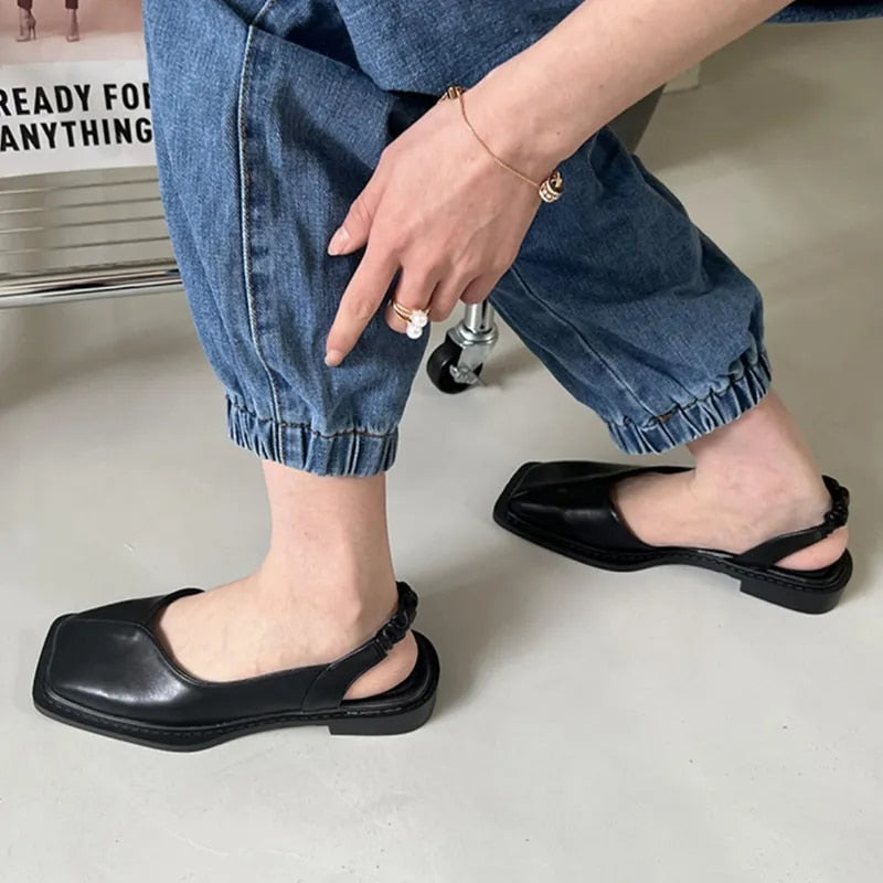 OCW Women Sandals Arch Support Elastic Flat Heel Elegant Sandals OCWShoes