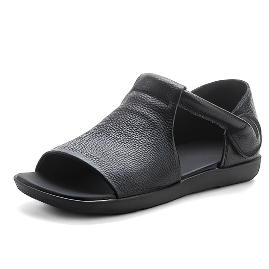 OCW Women Sandals Comfortable Flat Heels Cutout PU Leather Lightweight Minimalism Summer Design