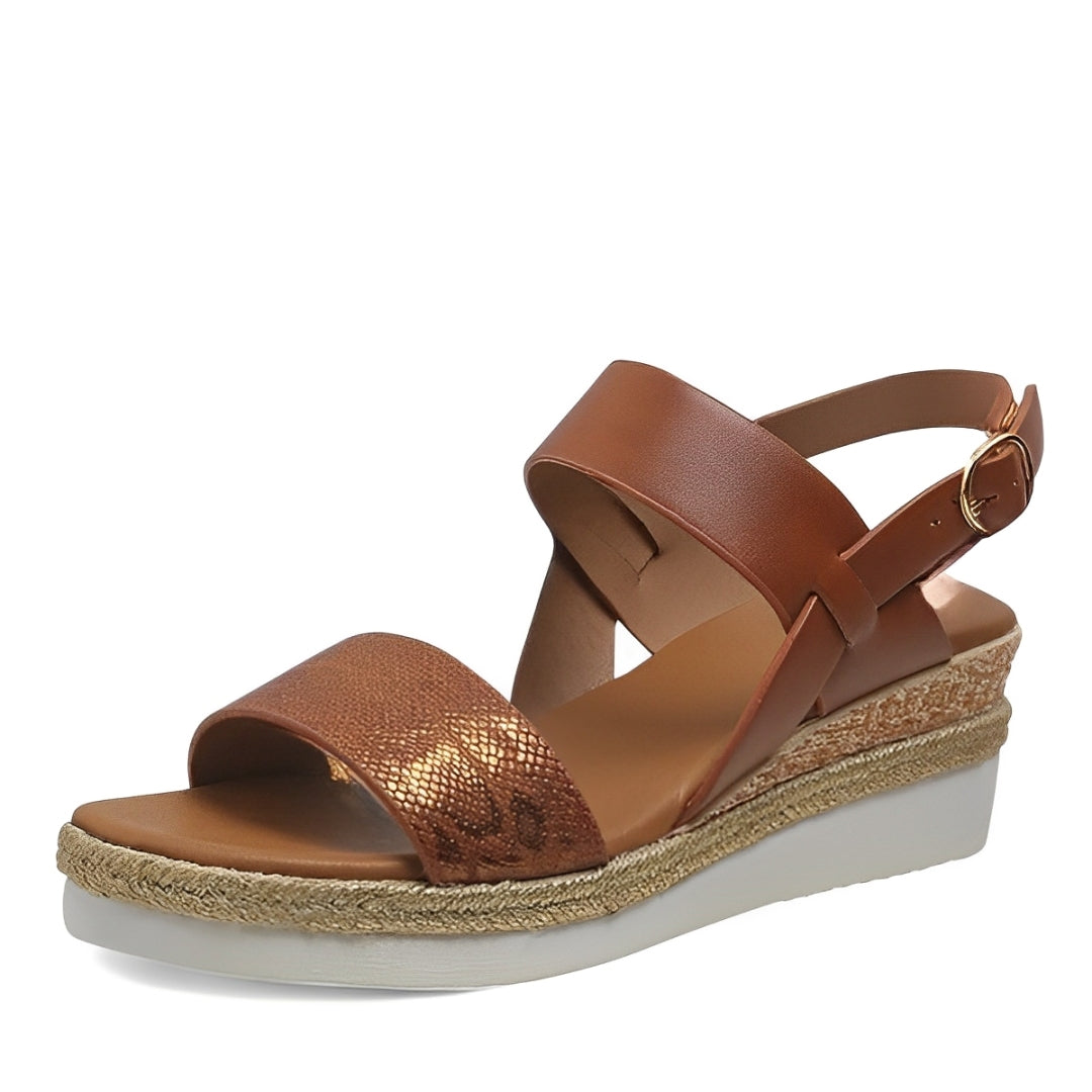 OCW Women Orthopedic Wedge Sandals Arch-support Comfortable Summer Casual Beach Walking Snake Pattern