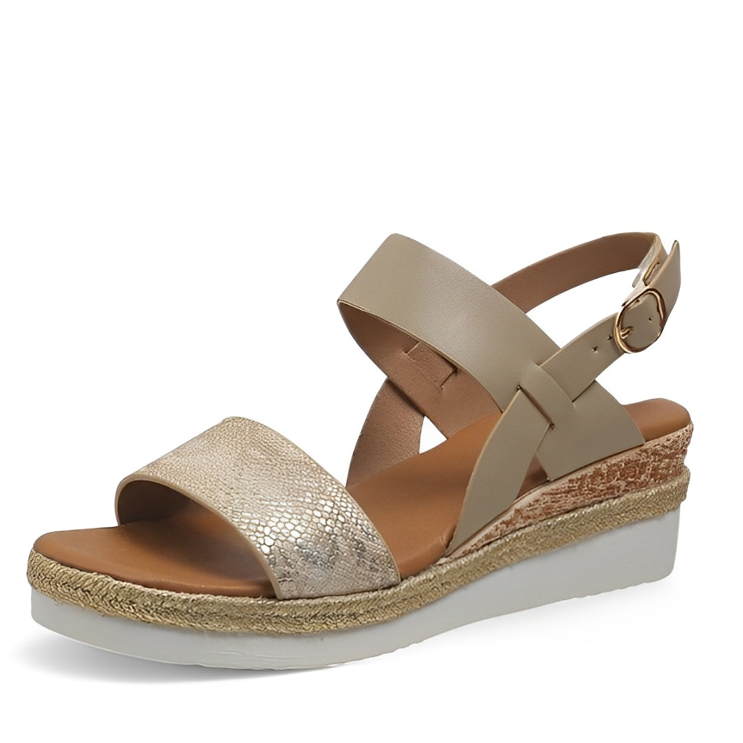 OCW Women Orthopedic Wedge Sandals Arch-support Comfortable Summer Casual Beach Walking Snake Pattern