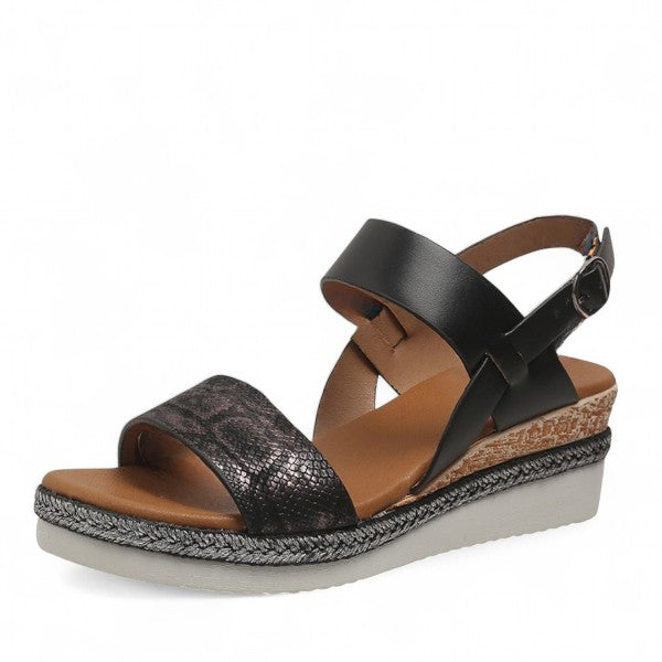 OCW Women Orthopedic Wedge Sandals Arch-support Comfortable Summer Casual Beach Walking Snake Pattern