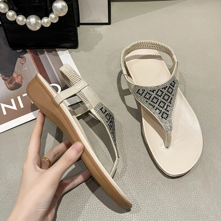 OCW Orthopedic Women Rhinestones Sandal Arch Support Breathable Anti Skid Chic Beach Flipflop OCWShoes
