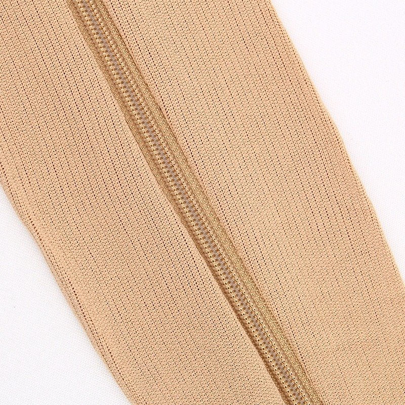OCW Compression Socks Women Open Toe Zipper Tension Relief Knee High Stockings OCWShoes