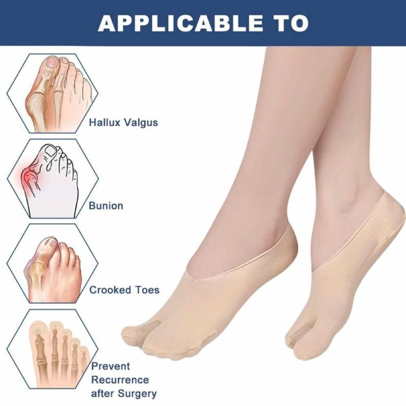 OCW Bunion Socks For Women Separated Toes Nonslip Gel Pad Soft Comfort Socks OCWShoes