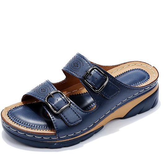 OCW Orthopedic Women Sandals Double Buckle Leather Comfort Summer OCWShoes