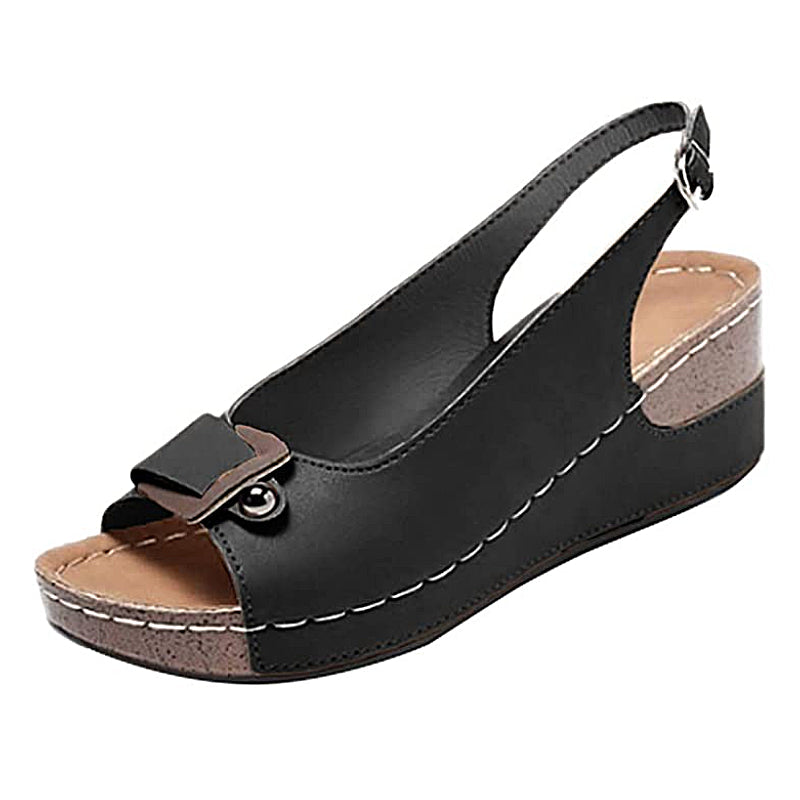 OCW Comfortable Sandals Women Retro Buckle Strap Soft Sole OCWShoes