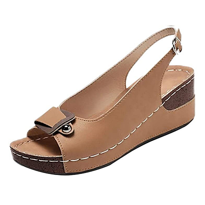 OCW Comfortable Sandals Women Retro Buckle Strap Soft Sole OCWShoes