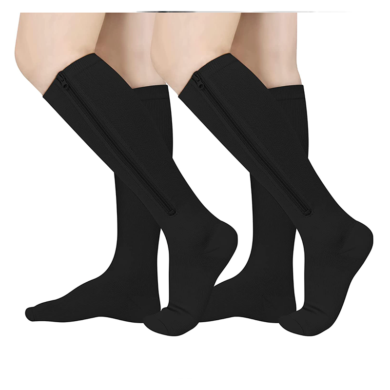 OCW Women Socks Breathable High Elasticity Closed Toe Zipper Compression Socks OCWShoes