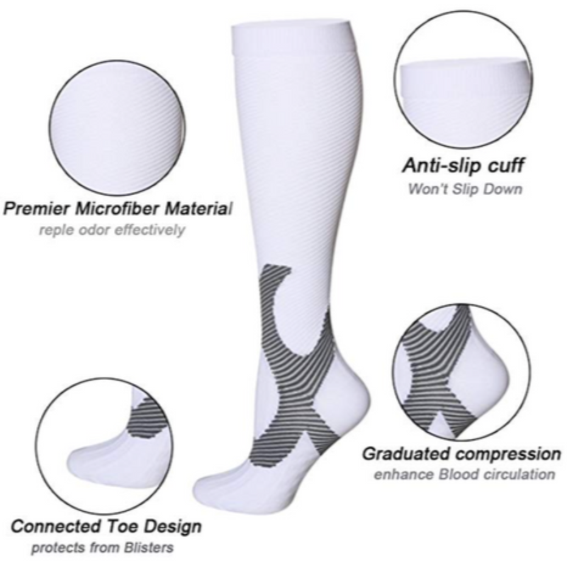 OCW Unisex Socks Arch Support Breathable Non Slip Cuff Reinforced Heel Compression Socks OCWShoes